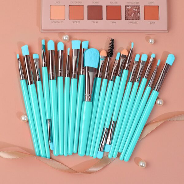 Kit 20 Pinceis Profissional Pincel Maquiagem Preto e Neon - Imagem 3