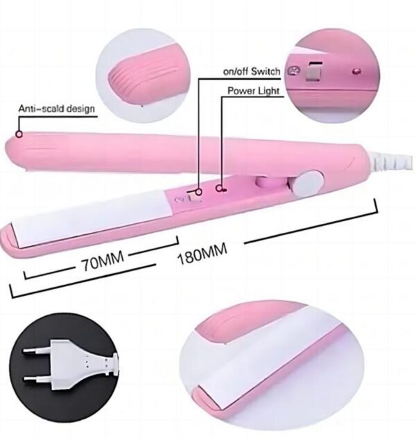Mini Chapinha Prancha para Cabelos Finos e Cachos 160° Portátil com Case para Transporte - Imagem 3