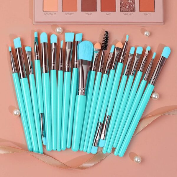 Kit 20 Pinceis Profissional Pincel Maquiagem Neon Beleza pincéis de maquiagem ENVIO RÁPIDO - Imagem 2