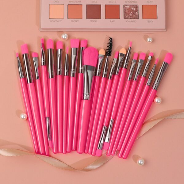 Kit 20 Pinceis Profissional Pincel Maquiagem Preto e Neon - Imagem 6
