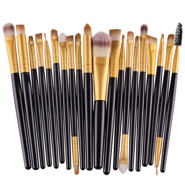 Kit 20 Pinceis Profissional Pincel Maquiagem Preto e Neon - Imagem 4