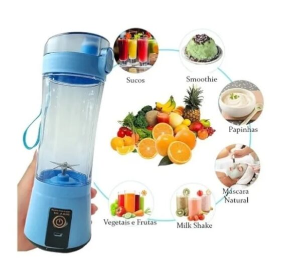 Mini Liquidificador Portátil Shake Suco Juice Cup + Cabo Usb - Imagem 3