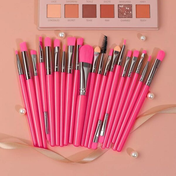 Kit 20 Pinceis Profissional Pincel Maquiagem Neon Beleza pincéis de maquiagem ENVIO RÁPIDO - Imagem 6