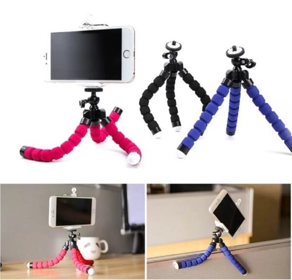 Mini Esponja Flexível Octopus Tripé para iPhone Samsung Xiaomi Huawei Telefone Móvel Smartphone - Imagem 2