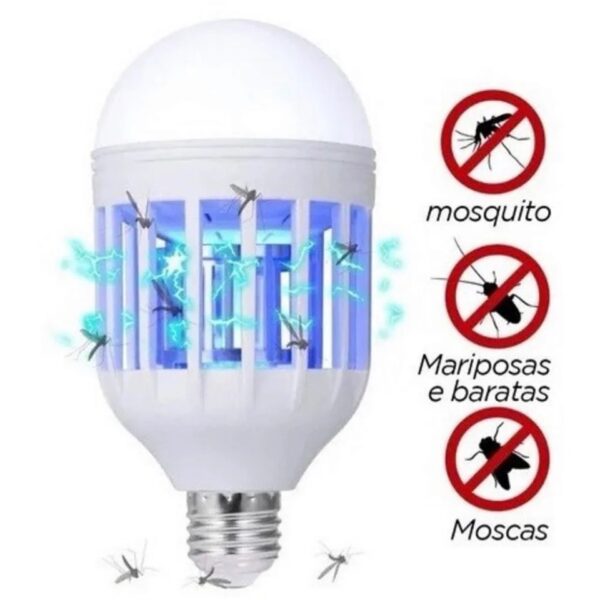 Lampada Luz Led 15 Watts Repelente Mata Mosquito Pernilongo - Imagem 5
