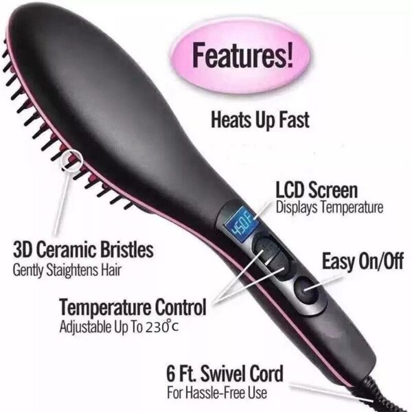 230°C Bivolt Escova Alisadora Elétrica Profissional de Cabelo - Imagem 5