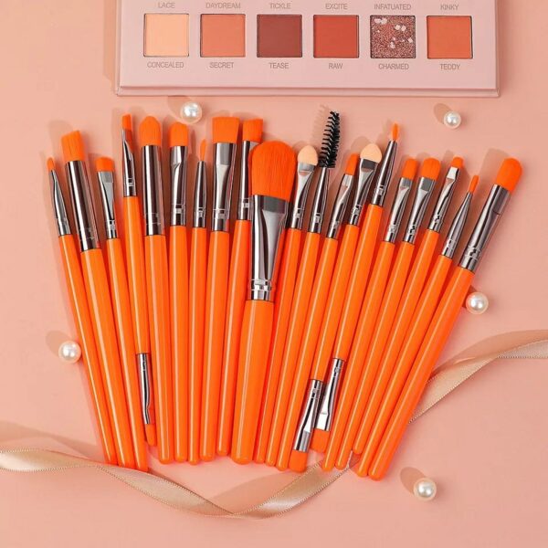 Kit 20 Pinceis Profissional Pincel Maquiagem Neon Beleza pincéis de maquiagem ENVIO RÁPIDO - Imagem 4