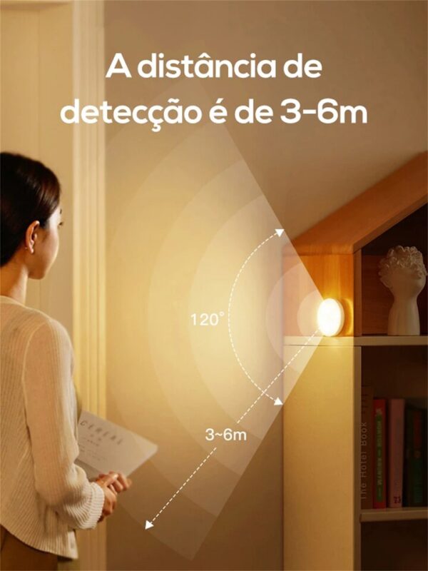 Sensor de movimento led light night usb recarregável sem fio - Imagem 3