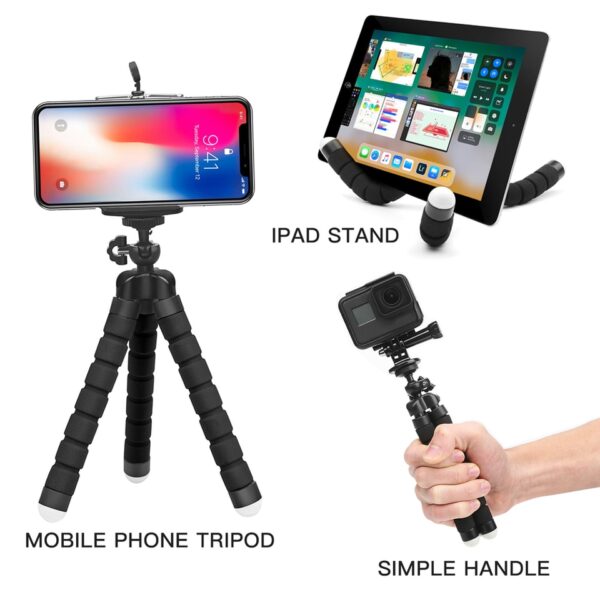 Mini Esponja Flexível Octopus Tripé para iPhone Samsung Xiaomi Huawei Telefone Móvel Smartphone - Imagem 5