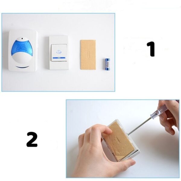 Campainha Residencial Botão Wireless Doorbell Sem Fio  Alcance De 100 Metros - Imagem 3