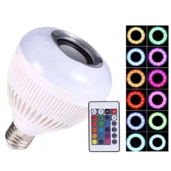 Lampada Bluetooth de Led com Música 12w + Controle Remoto - Imagem 2
