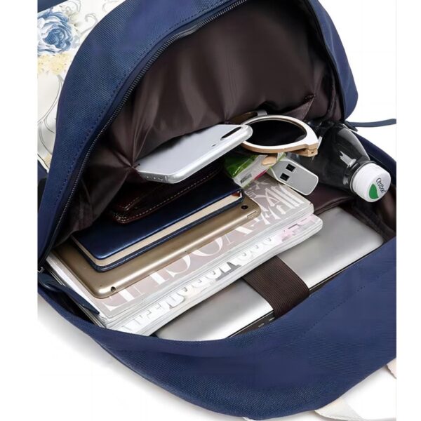 Kit 3 peças bolsa escolar feminina mochila impressa enviar cor aleatória - Imagem 2