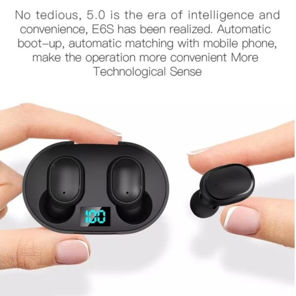 Fashion E6s Fone Sem Fio TWS Bluetooth 5.0 Enviar Cor Aleatória - Imagem 6