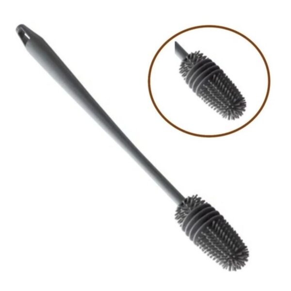 Escova de Lavar Garrafa Mamadeira Copo Taça Silicone - Imagem 2