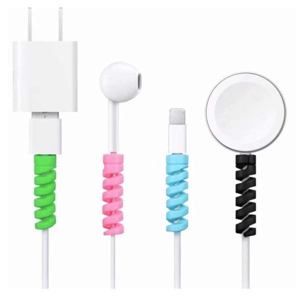 Kit 4 Unidades Protetor Espiral Para Cabo De Carregamento Usb Fone De Ouvido - Imagem 3