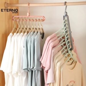 Cabide Mágico 9 Furos Dobrável Economia de Espaço para Calças Camisas Bolsas Organizador de Armário