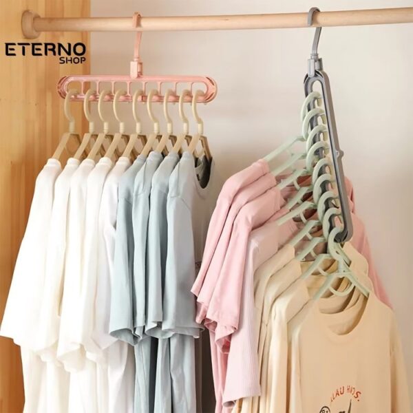 Cabide Mágico 9 Furos Dobrável Economia de Espaço para Calças Camisas Bolsas Organizador de Armário