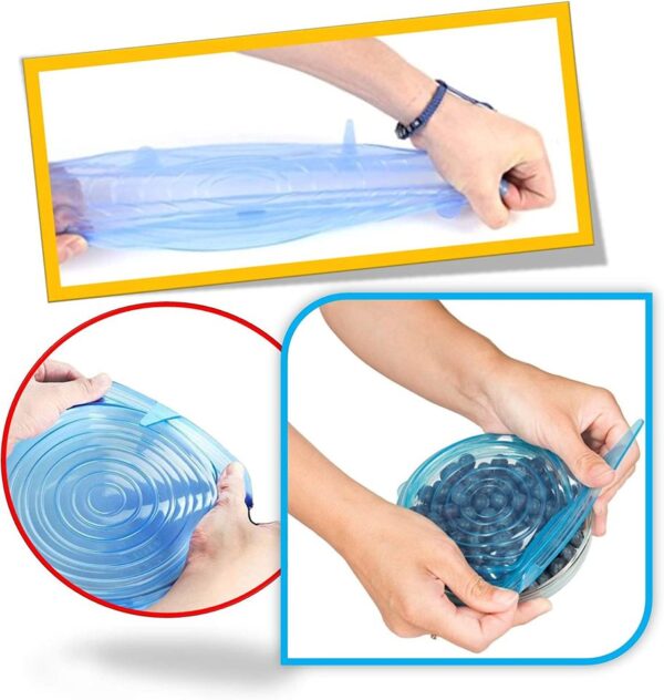 Kit 6 Tampas de Silicone Universal Reutilizável - Imagem 6