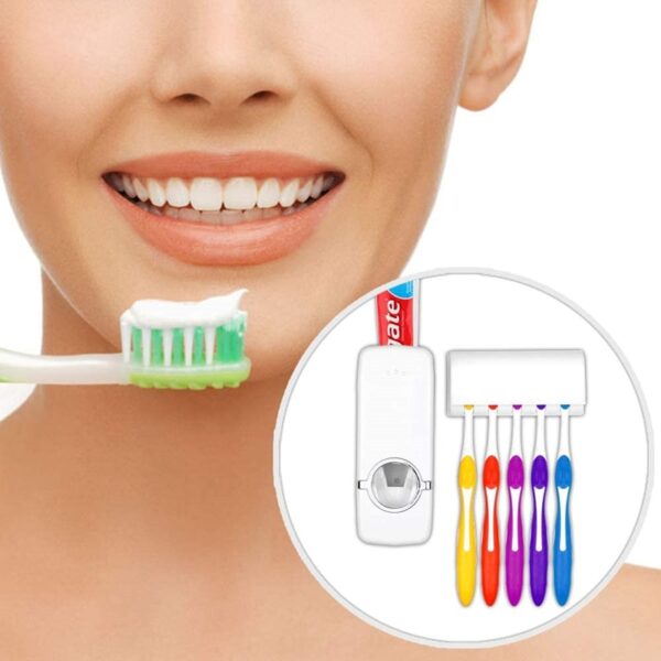 Dispenser de Creme Dental Suporte de Escova de Dente - Imagem 4