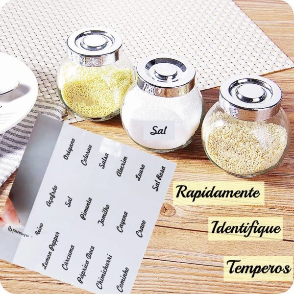 Etiquetas Adesivas Transparentes Temperos 6x2cm/39 Unidades - Imagem 3