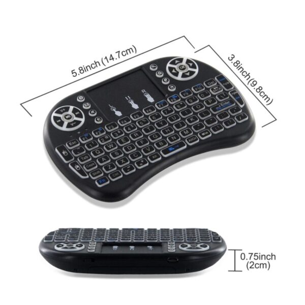 Mini Teclado Controle Usb Touchpad Smart Tv Box Pc Ps3 Iluminado - Imagem 3