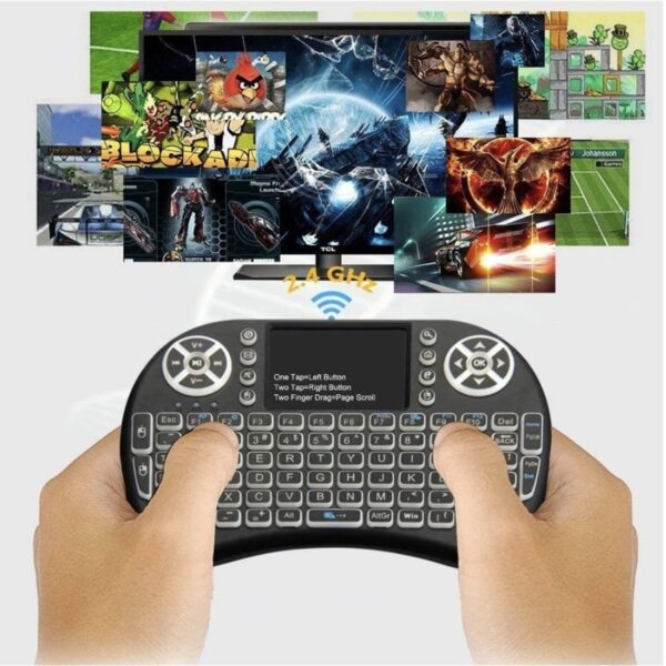 Mini Teclado Controle Usb Touchpad Smart Tv Box Pc Ps3 Iluminado - Imagem 2