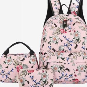 Kit 3 peças bolsa escolar feminina mochila impressa enviar cor aleatória