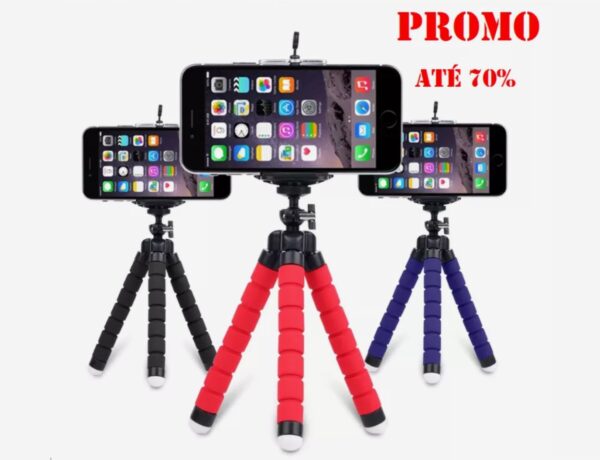 Mini Esponja Flexível Octopus Tripé para iPhone Samsung Xiaomi Huawei Telefone Móvel Smartphone