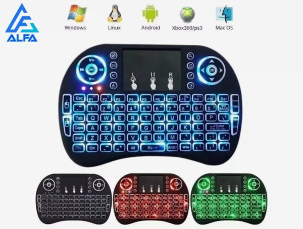 Mini Teclado Controle Usb Touchpad Smart Tv Box Pc Ps3 Iluminado