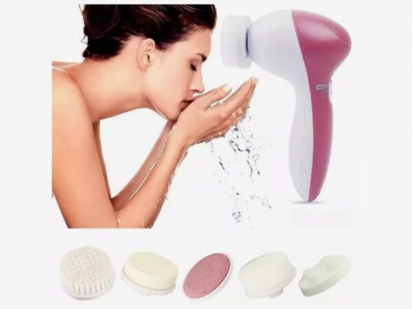 Escova Elétrica Limpeza Massageadora Facial Esfoliação 5 em 1