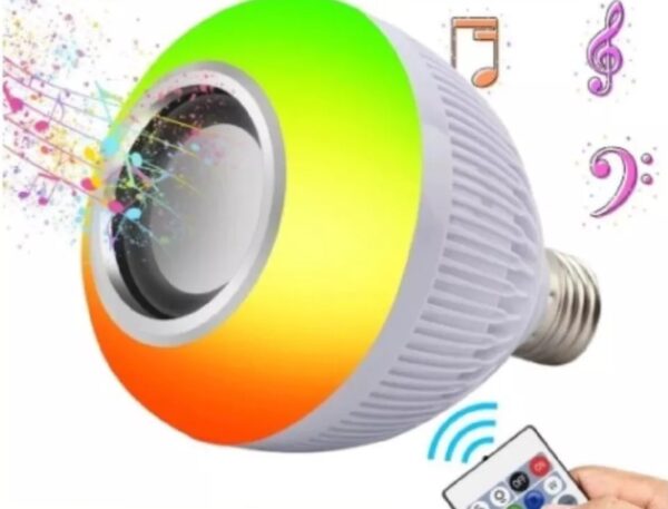 Lampada Bluetooth de Led com Música 12w + Controle Remoto