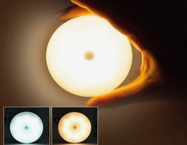 Sensor de movimento led light night usb recarregável sem fio
