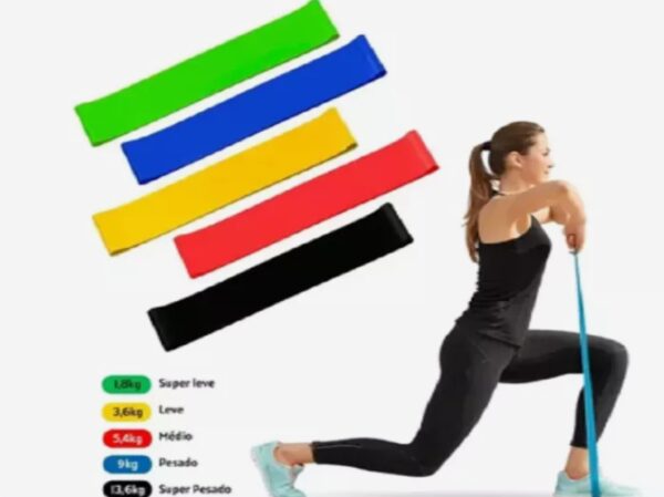 Kit 5 Mini Banda Elástico Exercício Academia Treino Em Casa