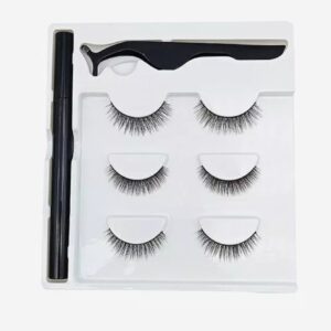 Kit 3 Pares de Cilios Magnéticos Conjunto Delineador Magnético