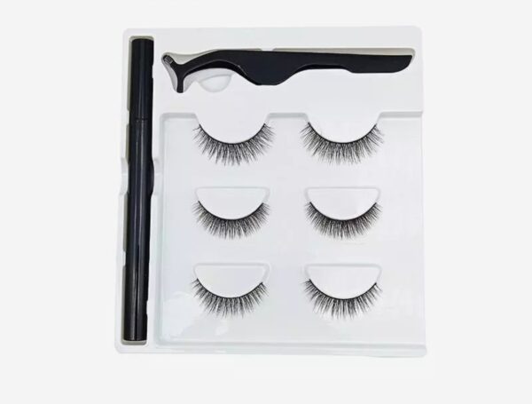 Kit 3 Pares de Cilios Magnéticos Conjunto Delineador Magnético