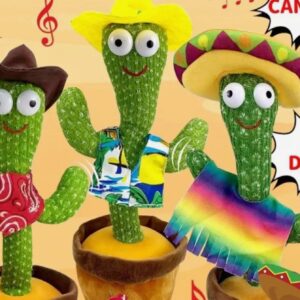 Brinquedo Cacto Dançante Falante Imita Toca Musical até 120 músicas USB sortido