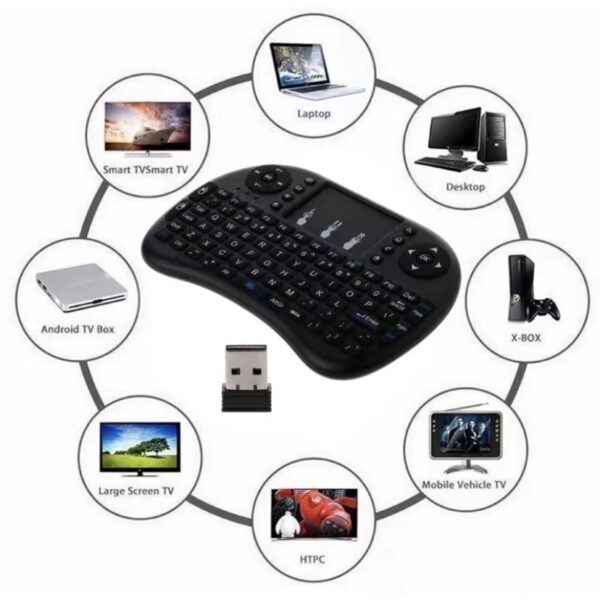Mini Teclado Controle Usb Touchpad Smart Tv Box Pc Ps3 Iluminado - Imagem 6