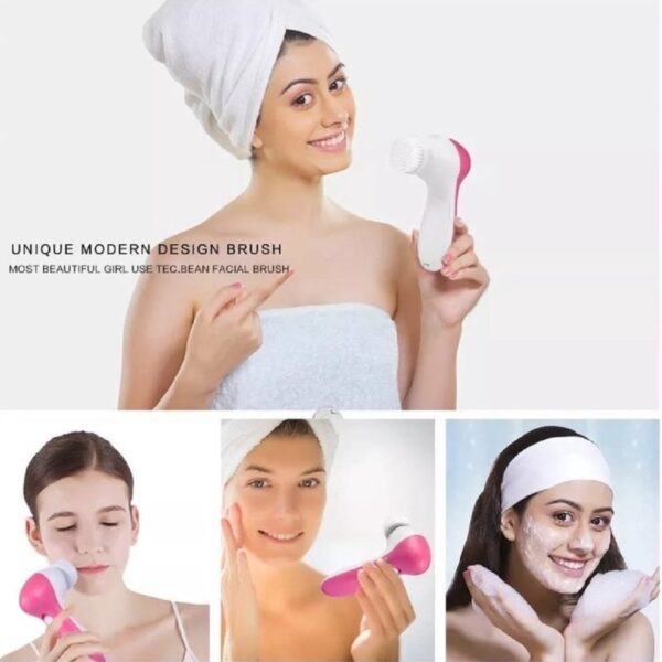 Escova Elétrica Limpeza Massageadora Facial Esfoliação 5 em 1 - Imagem 5