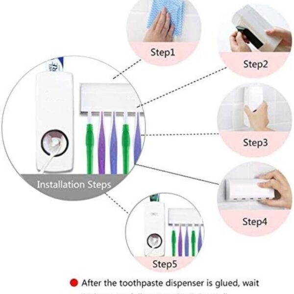 Dispenser de Creme Dental Suporte de Escova de Dente - Imagem 2