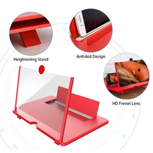 Ampliador de Tela Lente 3d Suporte Dobrável de Celular para Vídeos e Jogos e Ensino on-line - Imagem 3